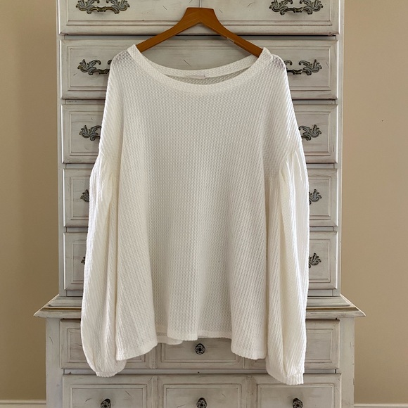 Vici Sweaters - Vici Oversized Cream Waffle Knit Sweater